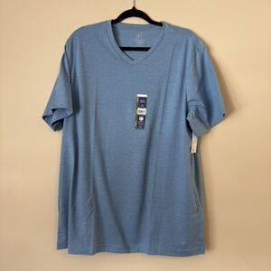 George Mens Short Sleeve TShirt XL Blue Ash Heather Moisture Wicking NWT Basics